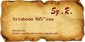 Szloboda Rózsa névjegykártya